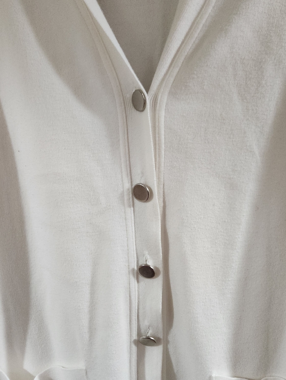 Lizsport Vintage Cardigan Minimalist White Size L - Picture 3 of 4